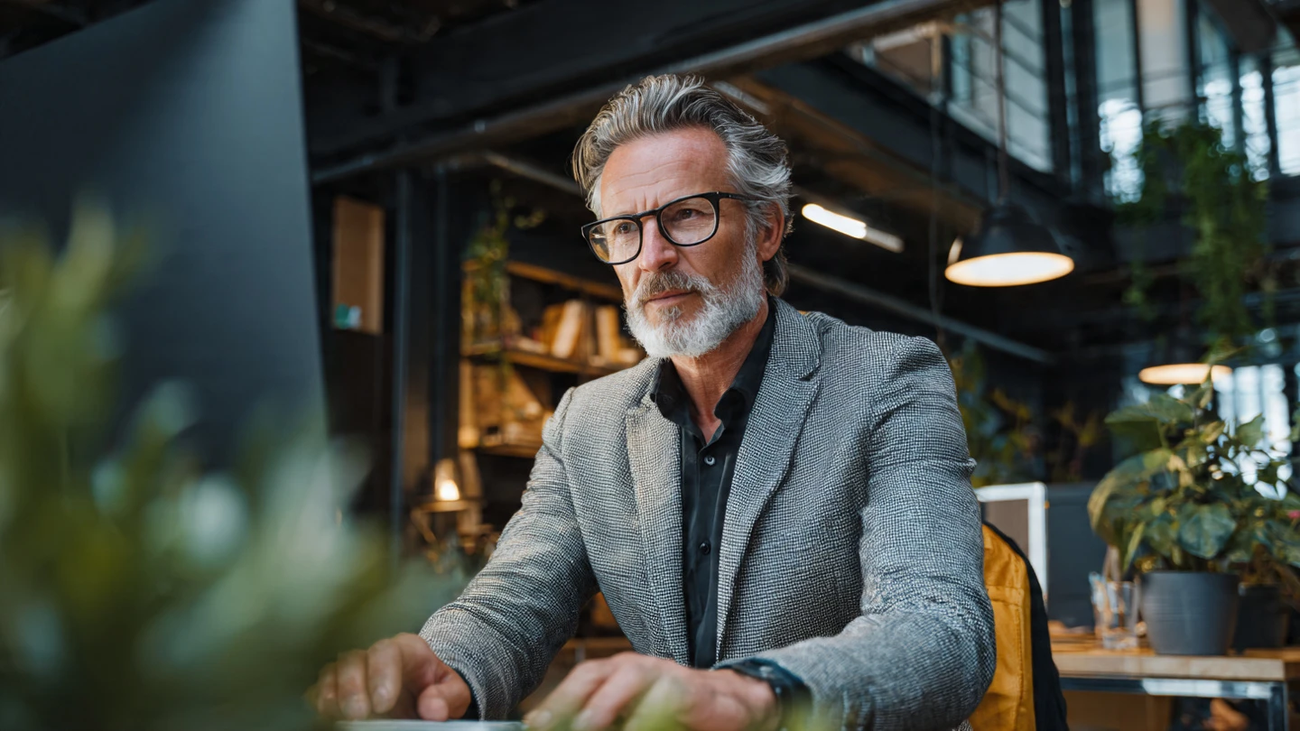 Trabajador senior revisando el subsidio mayores 52 años requisitos en 2026 desde su ordenador